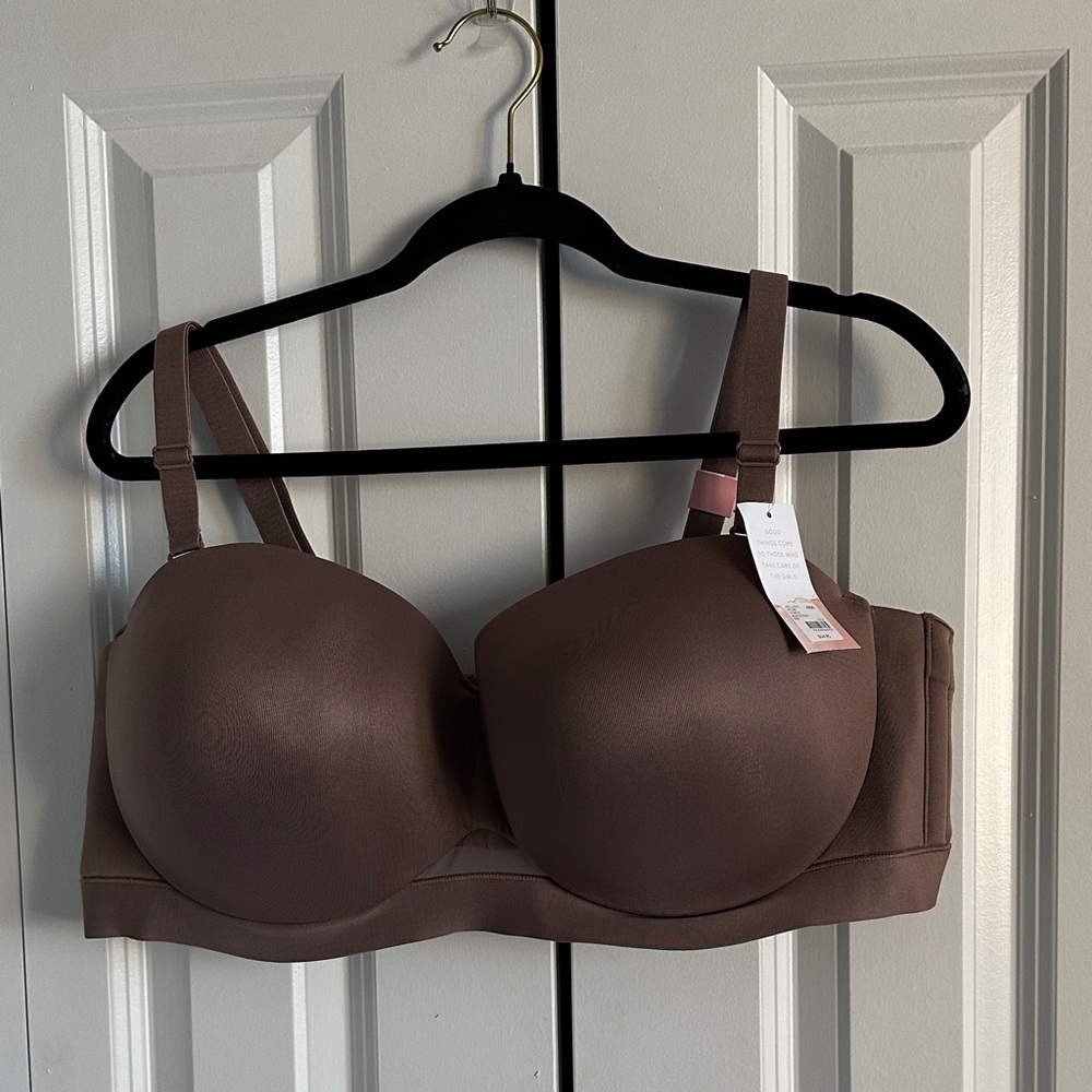 Cacique Mocha Brown Strapless Bra